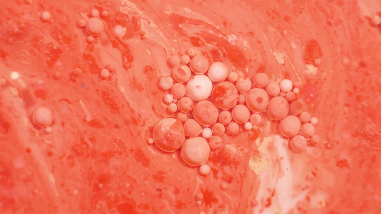 거품과 함께 추상적인 산호 marbling