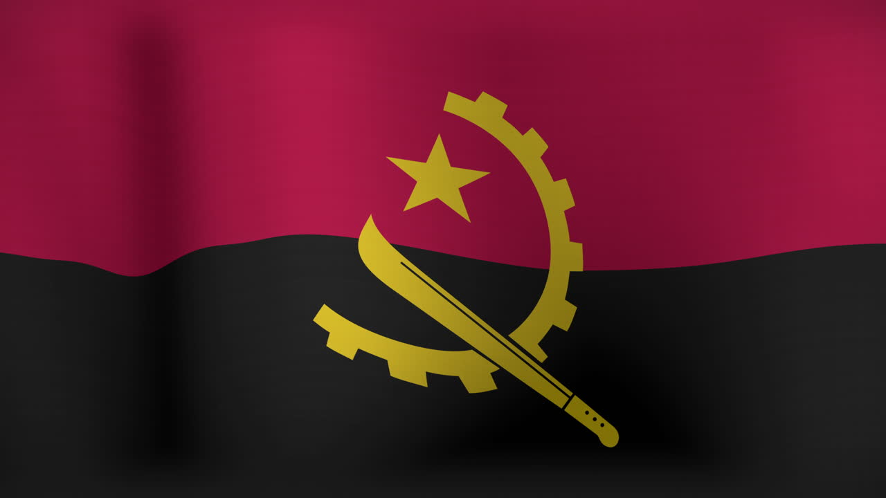 Animazione di bandiera sventolante dell'Angola