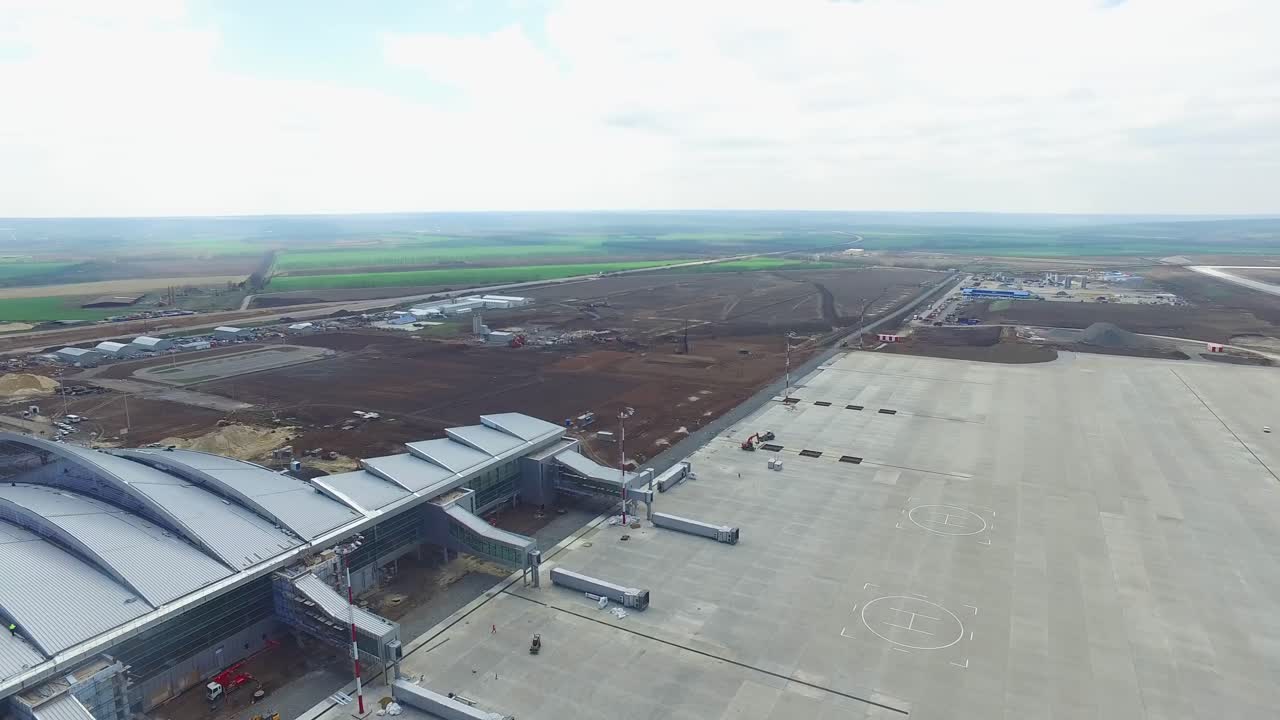 vista aérea del sitio de construcción del aeropuerto