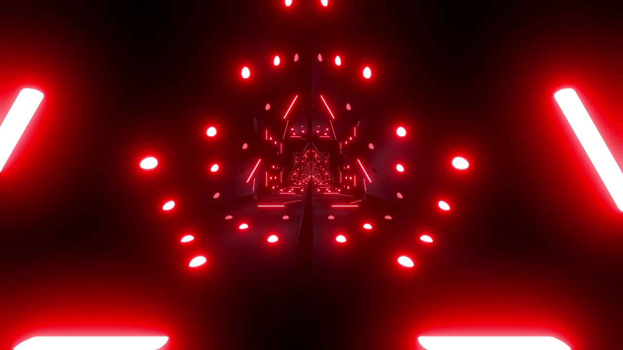 Red Neon Glowing Tunnel