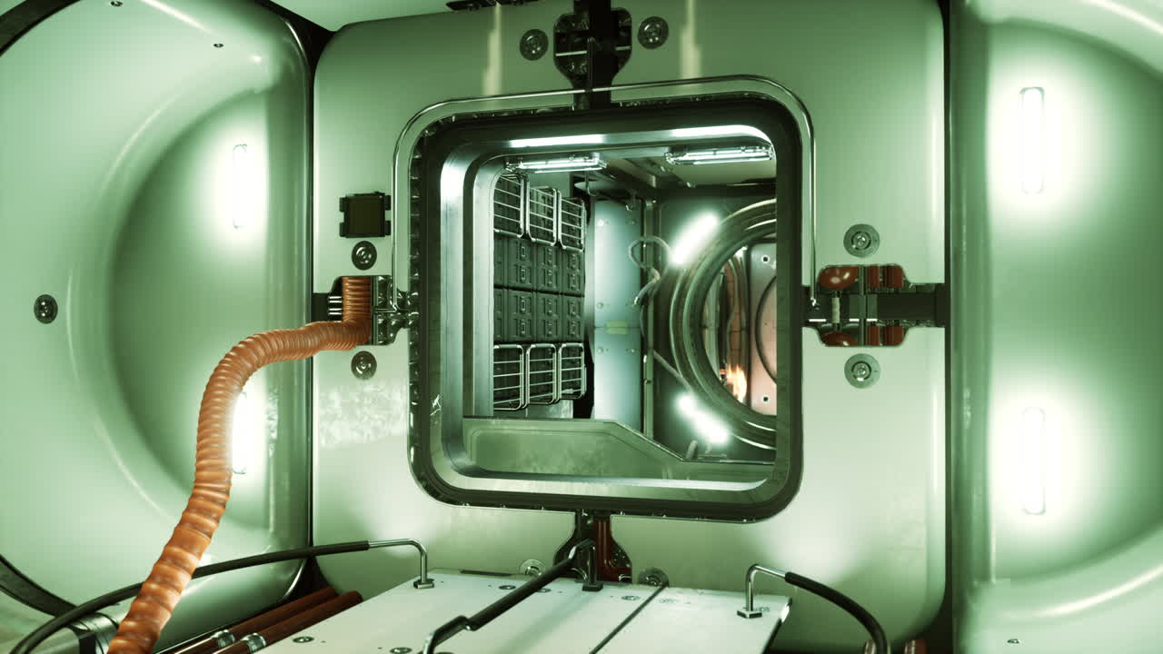 미래의 국제 우주 정거장의 인테리어