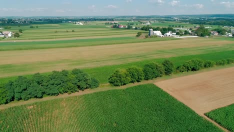 amish countryside and farmlands as seen by drone