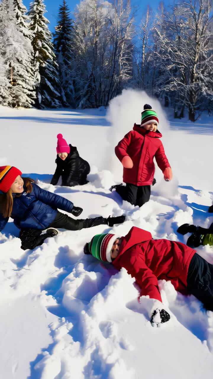 niños jugando en la nieve