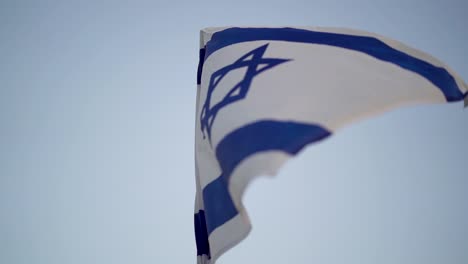 israel flag fluttering in the wind