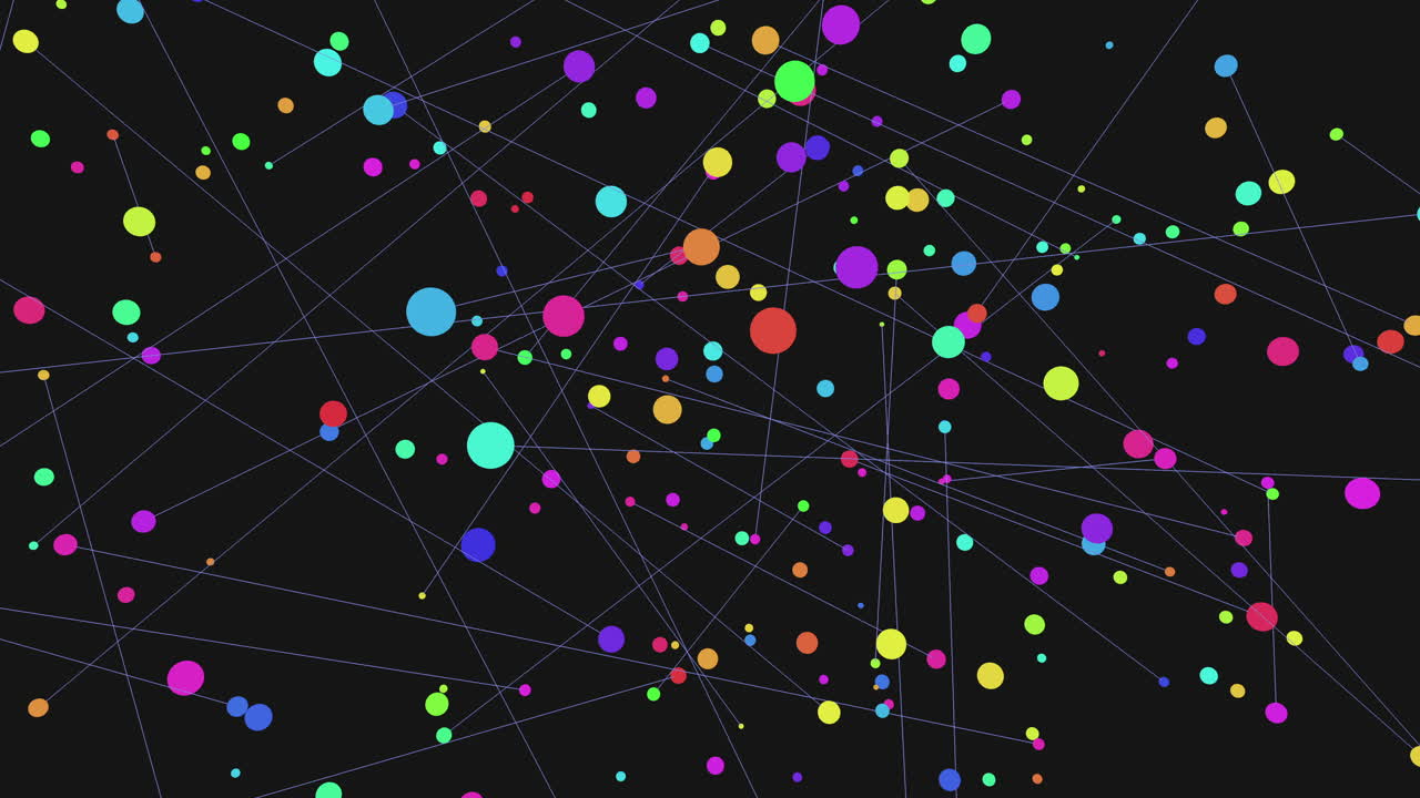 Network of interconnected circles visualizing data transmission between nodes