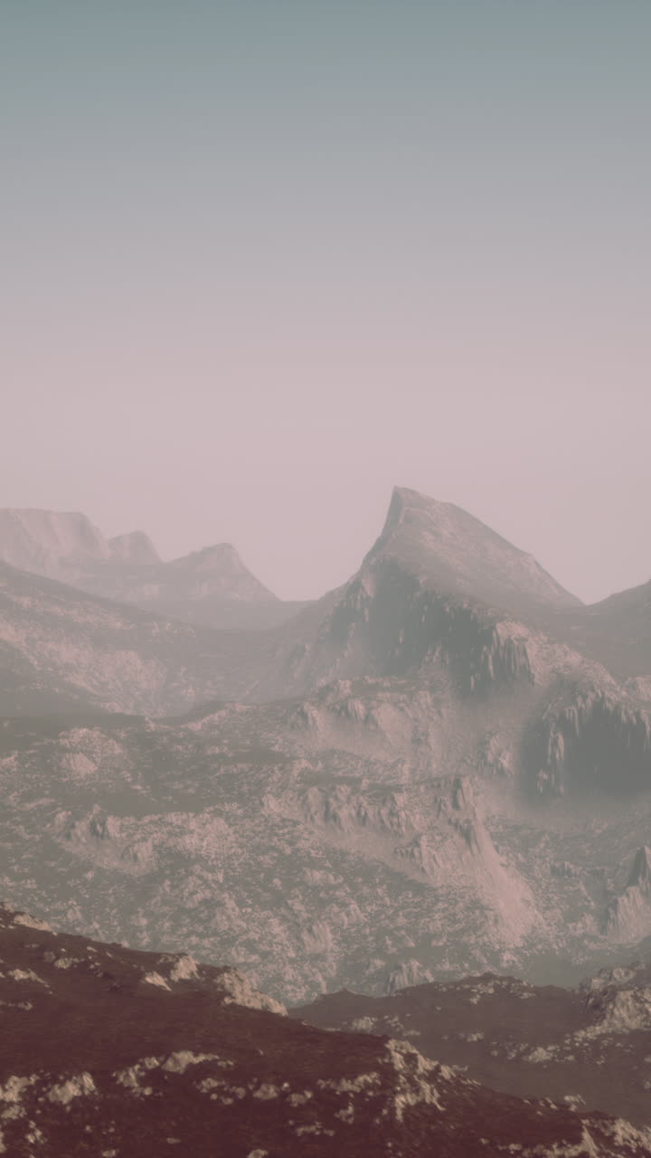 안개 가 가득 한 산악 풍경