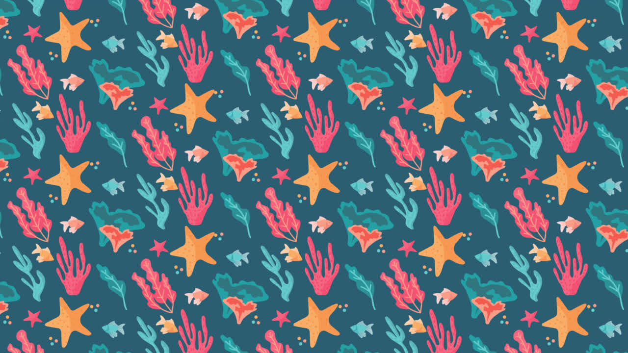 gráfico de movimiento de patrón de coral dibujado a mano