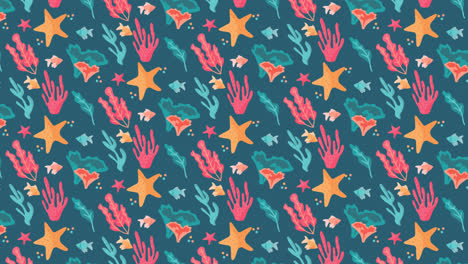 Motion Graphic of Hand drawn coral pattern