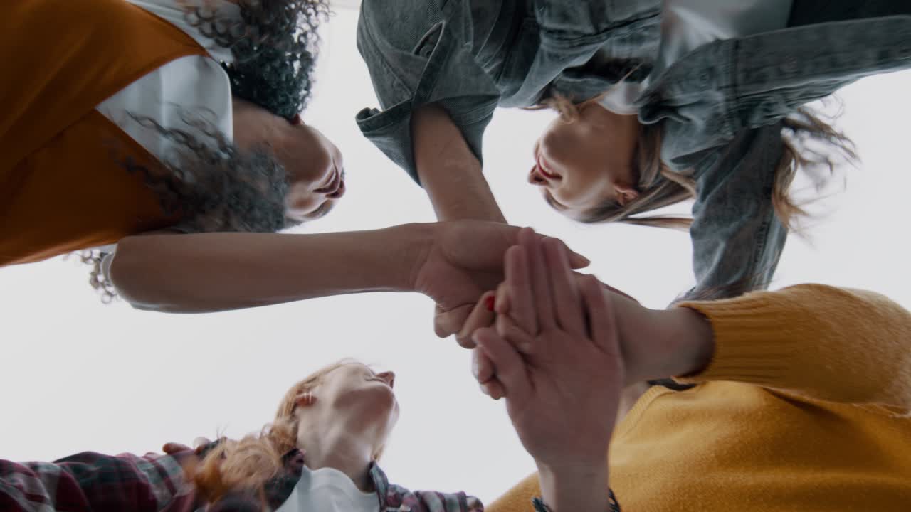 Group of friends having fun outdoors on a weekend