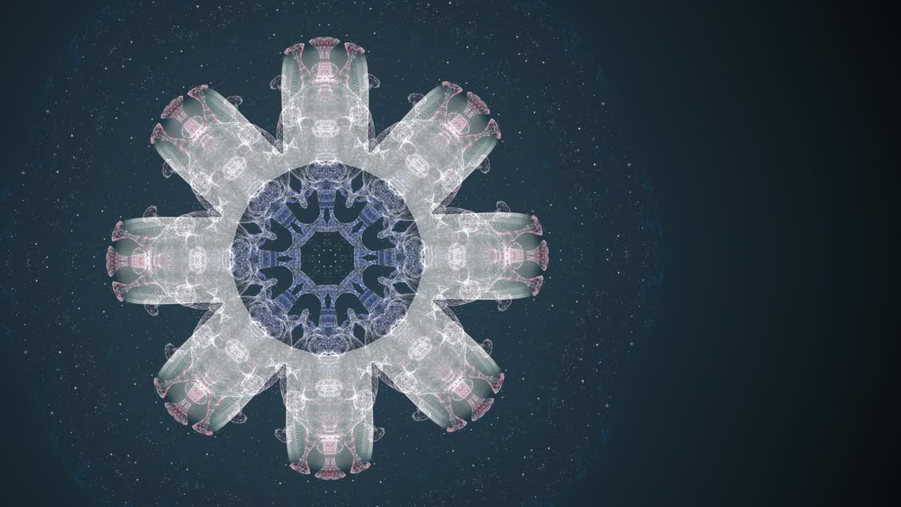 3d render pandemic virus pattern floating over dark blue background.