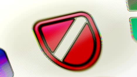 el icono del escudo en la pantalla.