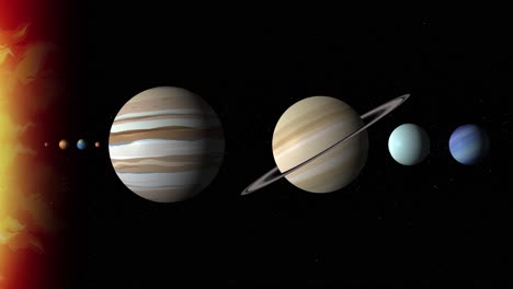 los planetas se alinean y se acercan hacia saturno.
