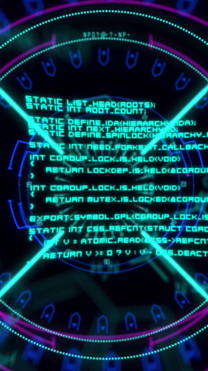 Animation of scope scanning and data processing on black background