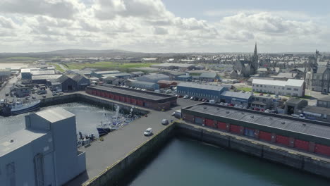 Aerial-footage-of-Fraserburgh-harbour-in-Aberdeenshire