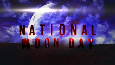 national moon day with blue planet and dark cloud