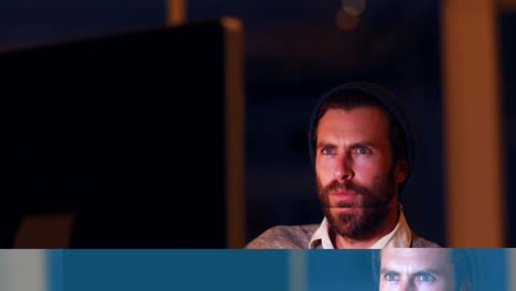 ejecutivo de negocios trabajando en la computadora