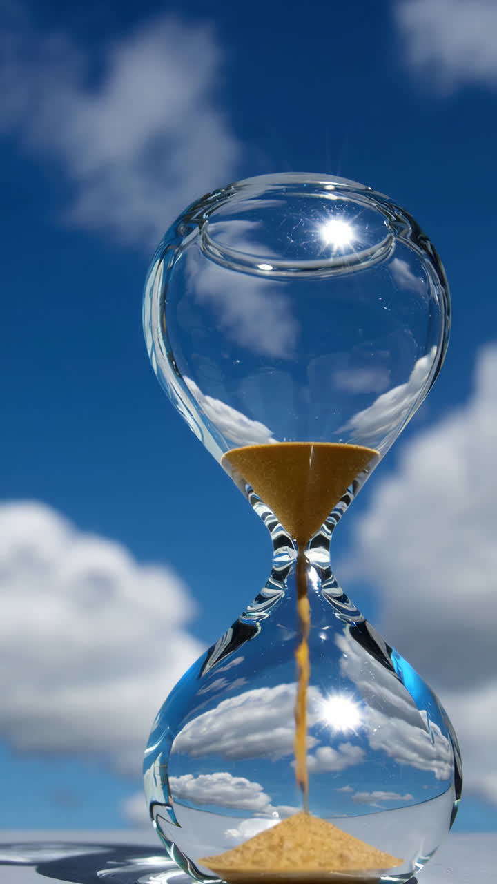 Hourglass against a beautiful sky