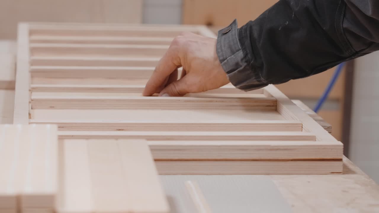 Woodworking Process: Assembling Wooden Frame