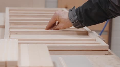 woodworking process: assembling wooden frame