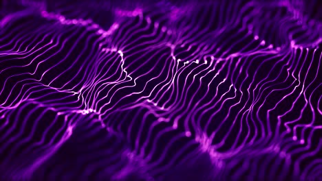 elegant abstract waving string lines motion background seamless loop purple
