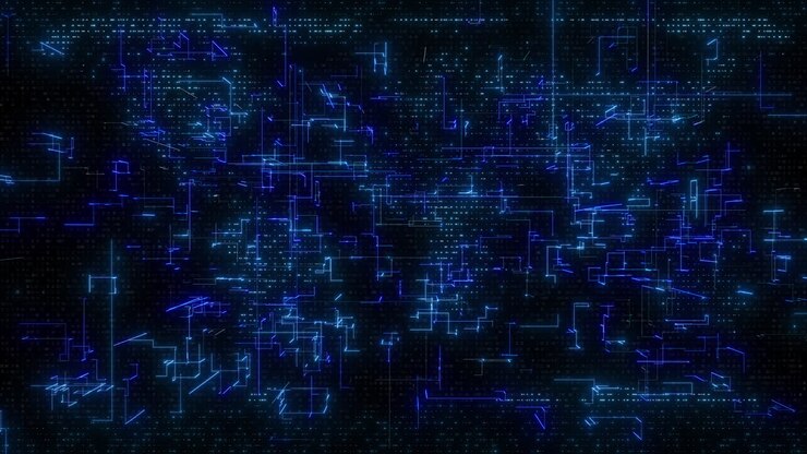 Animazione CG moderna per la tecnologia dei dati