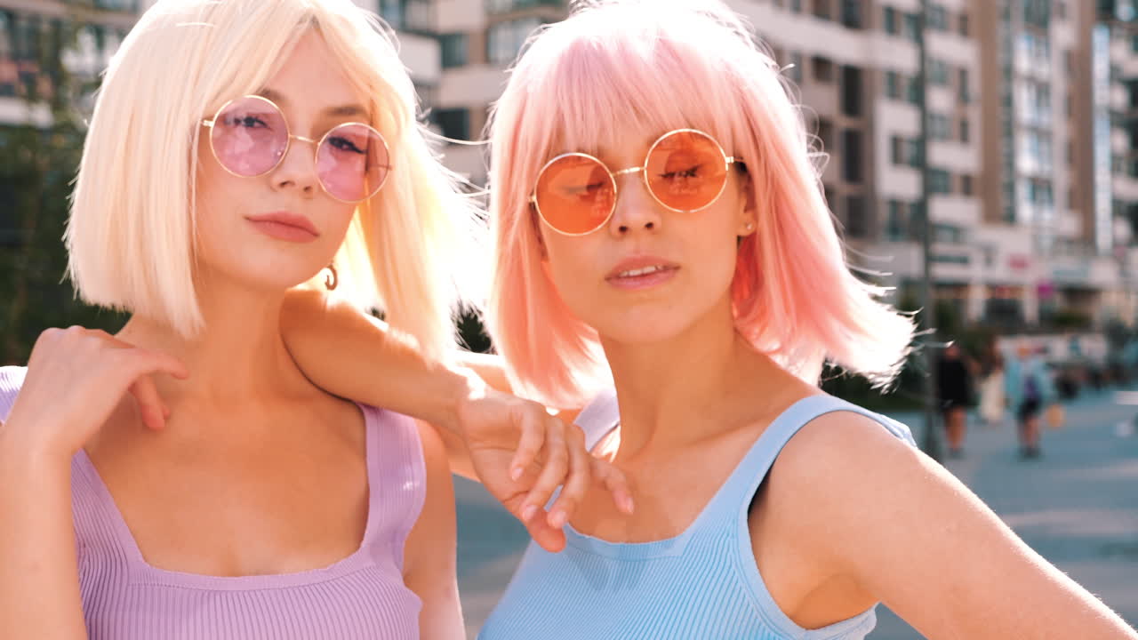 mujeres elegantes en colores pastel