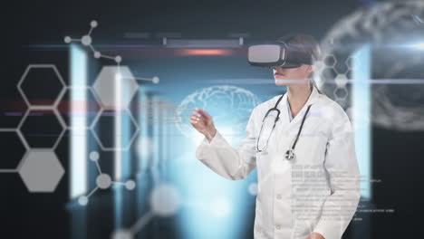 animation of female doctor using virtual reality headset