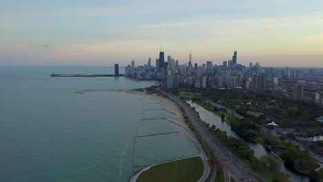 october aerial drone footage chicago, illinois