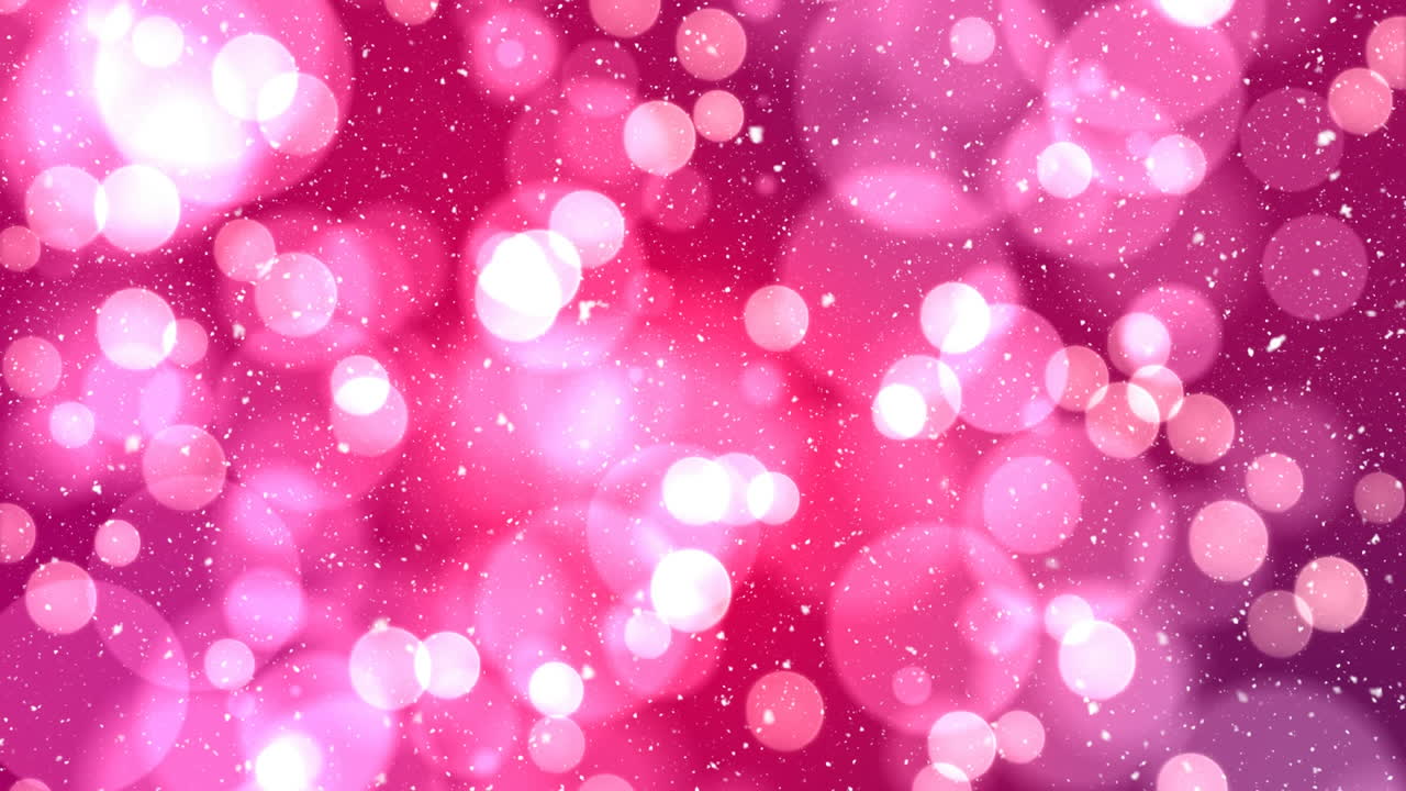 보케 빛의 크리스마스 원과 함께 눈이 내리고 있습니다.