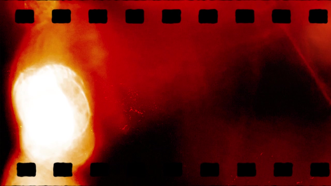 Vintage-Filmrollen-Overlay mit roten Lichtlecks und Staub