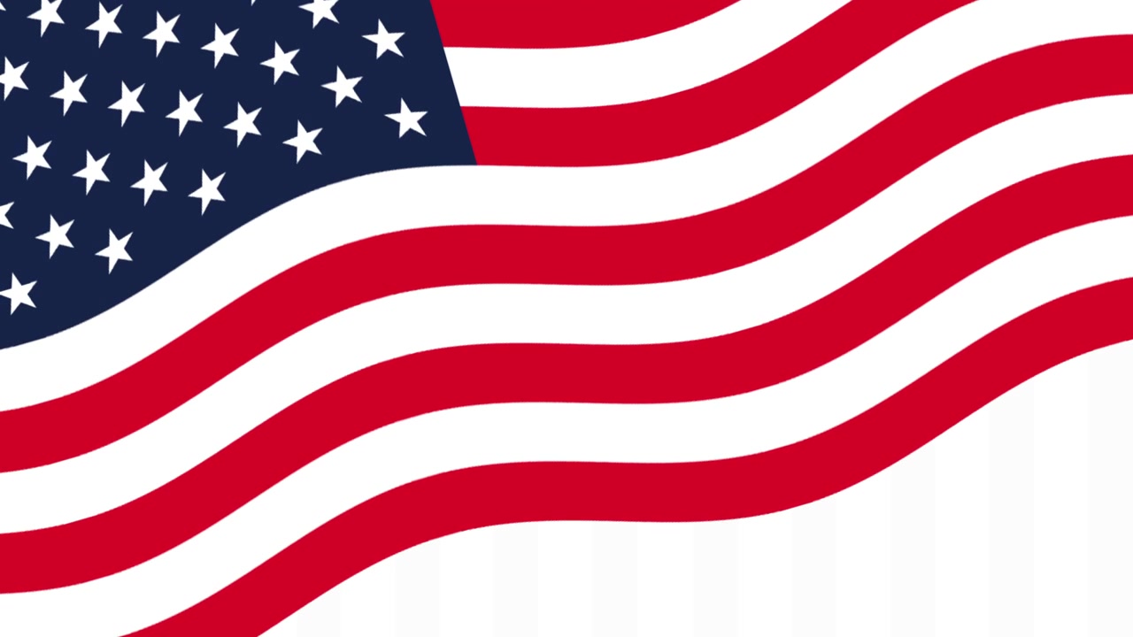 Animert blafrende amerikansk flagg med stjerner og striper