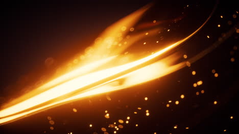 golden glowing particles in glass geometry, 3d rendering.