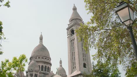 basílica sacré coeur, parís capturado a través del follaje