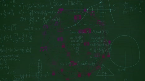 Animation-of-mathematical-equations-over-grey-background