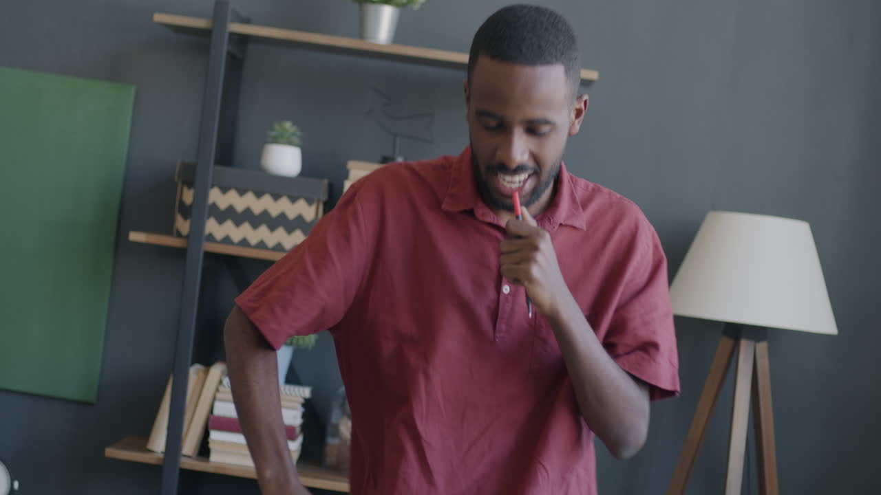 Man Dancing at Home