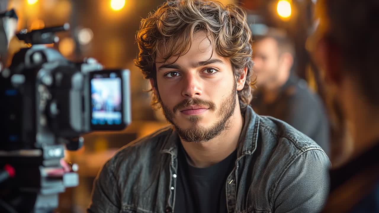 Portrait of a man with a camera