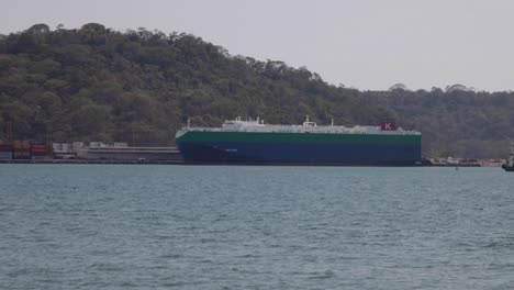 gran buque de carga atracado en el puerto de puerto caldera, costa rica