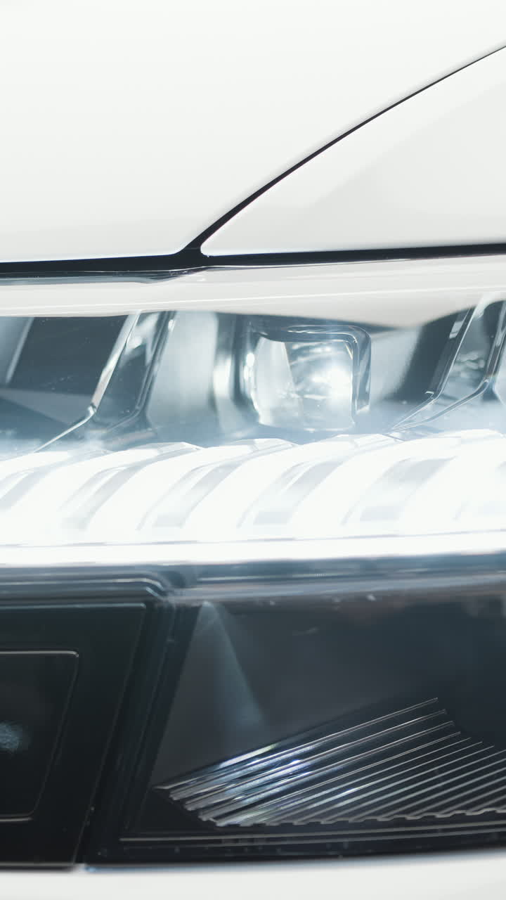 현대 자동차 헤드라이트의 클로즈업