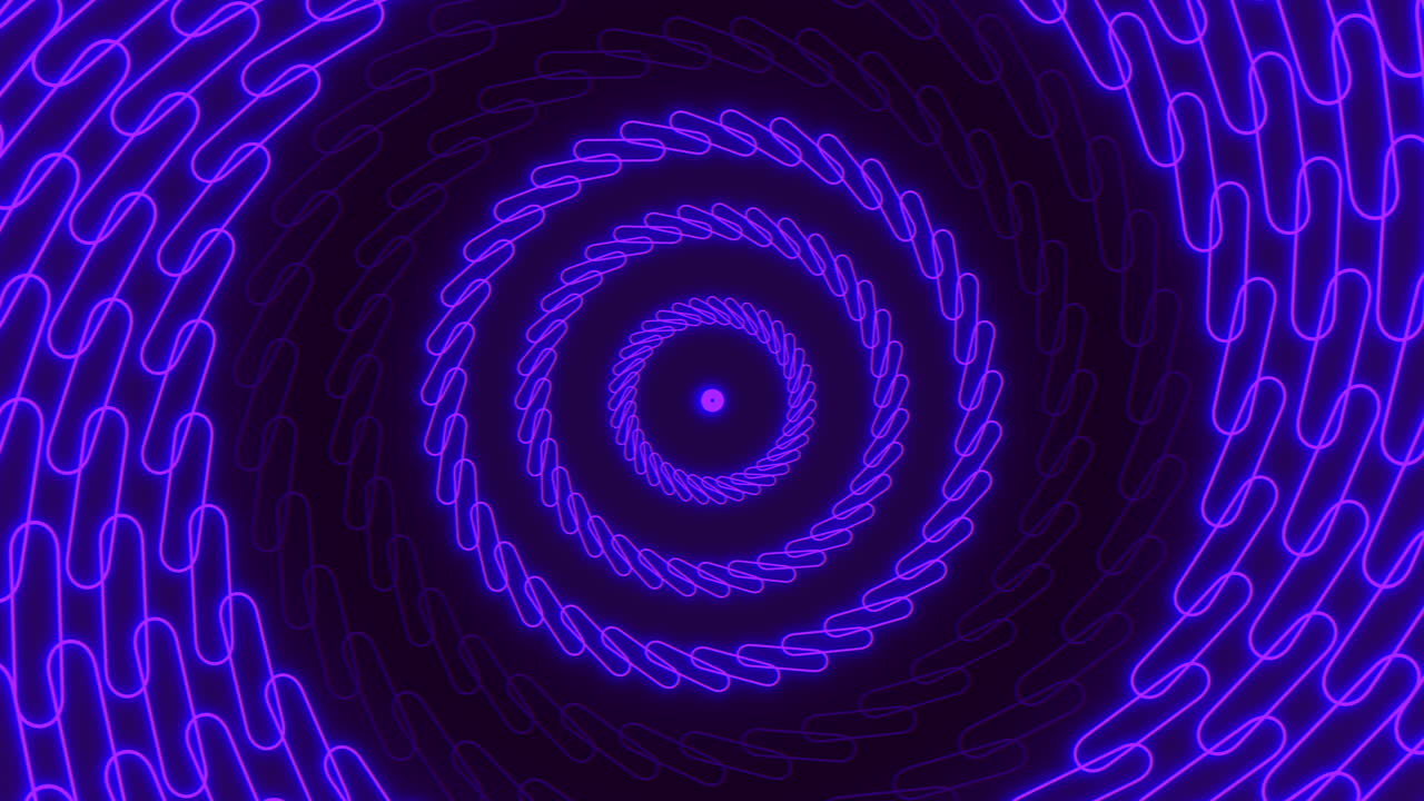 An abstract imagery featuring a spiral design composed of vibrant blue lines swirling in a clockwise motion within a circular formation