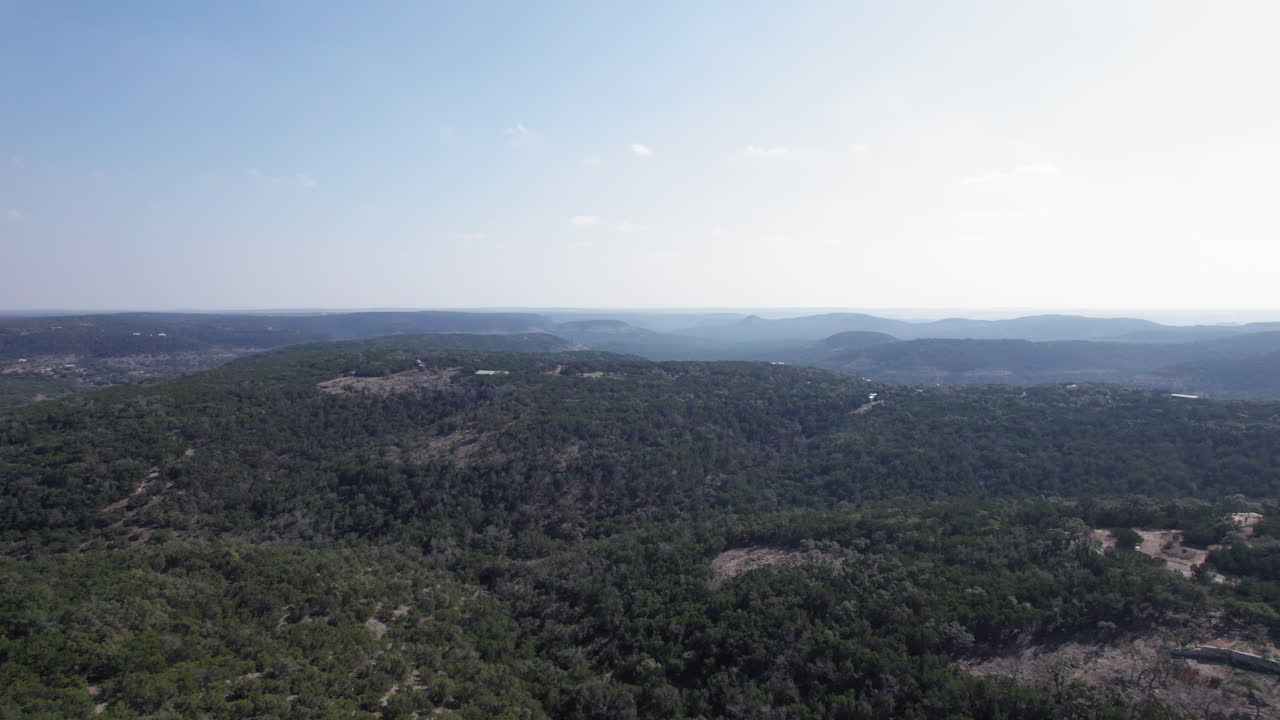 Devil's Backbone hills aerial between Wimberley and Canyon Lake, Texas in the Hill Country.