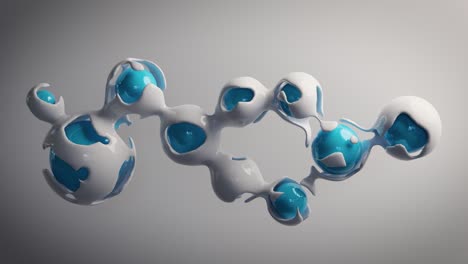 3D-infinite-loop-animation-with-blue-neural-spheres-covered-in-white-liquid