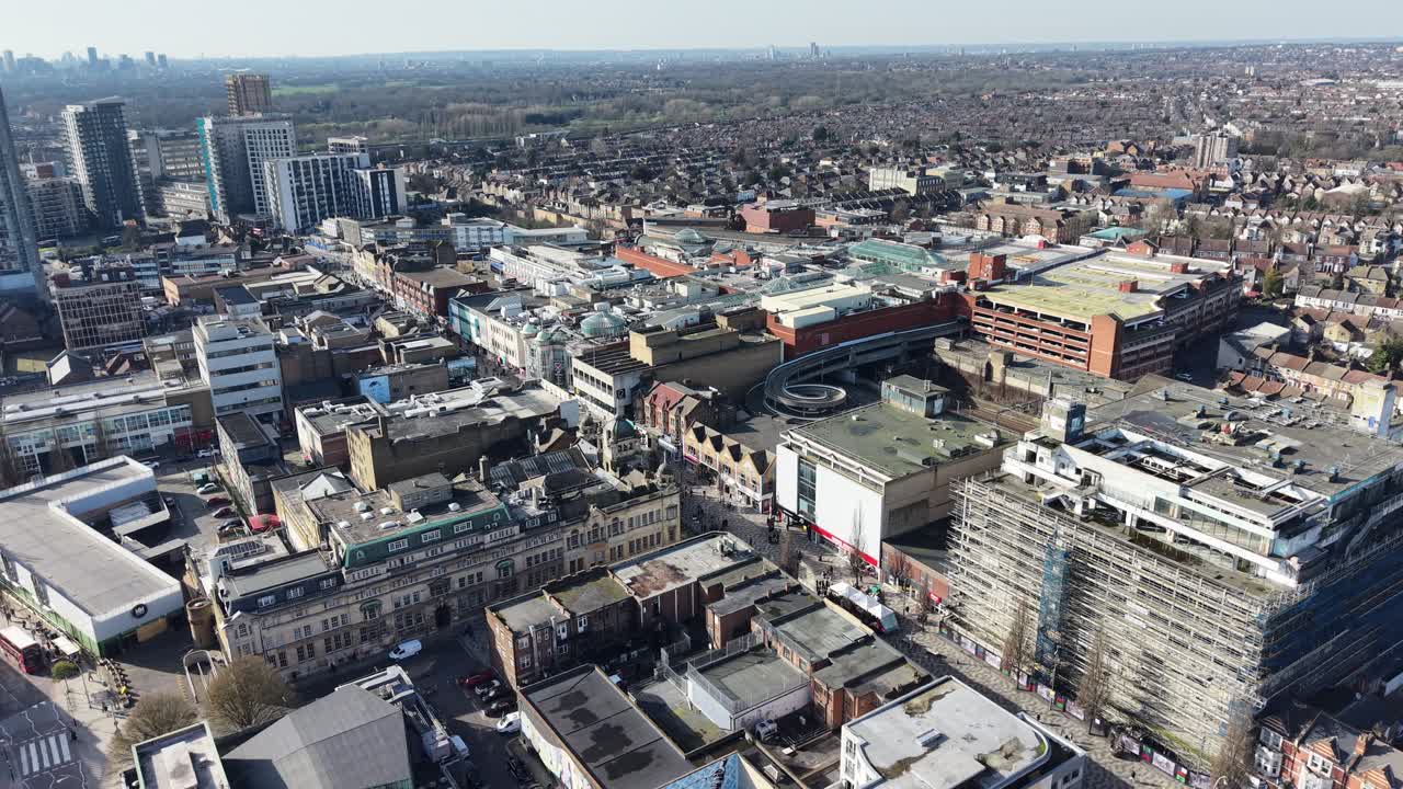 Ilford, East London, Regno Unito. Veduta aerea panoramica con drone