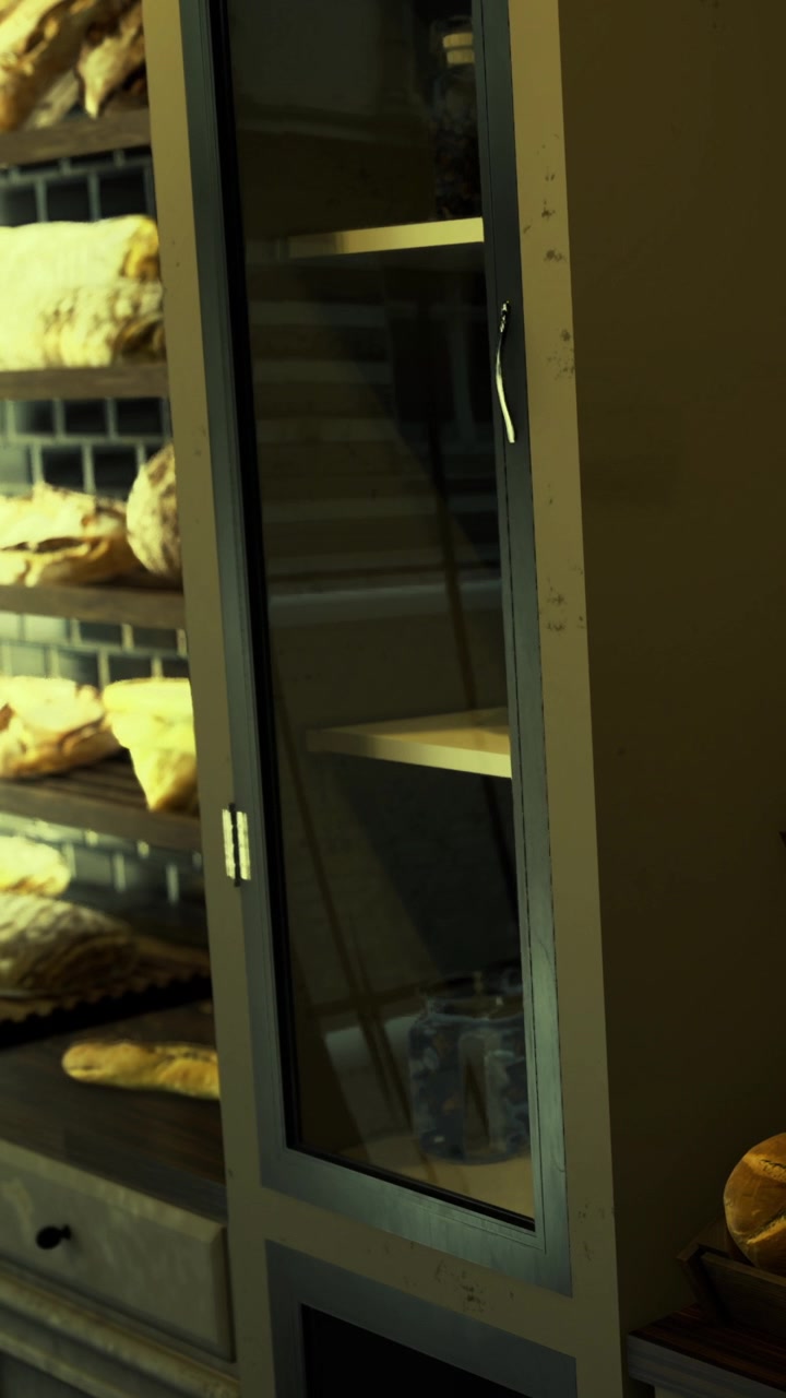Pane appena sfornato esposto in una panetteria accogliente e piena di calore.
