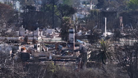 aftermath of devastating wildfires showing destroyed residential areas