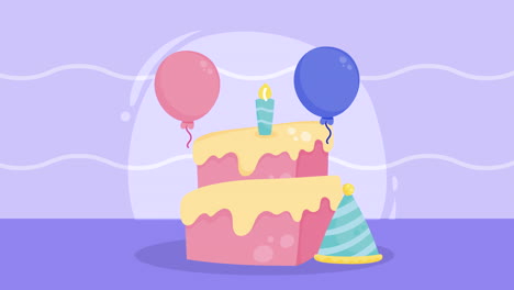 birthday cake with candles animation