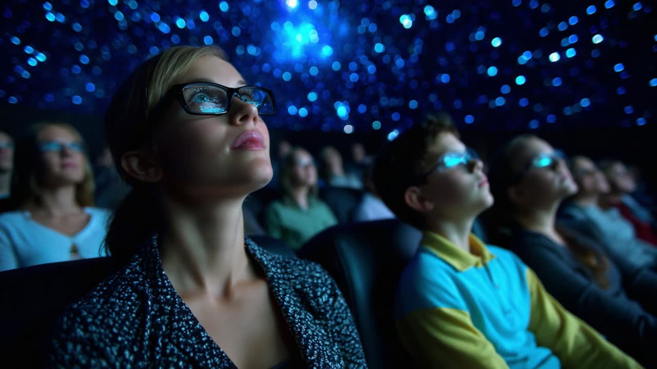 personas viendo una película en un cine