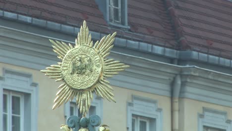 Close-up-of-fence-of-Charlottenburg-Palace-at-sunset-in-Berlin,-Germany