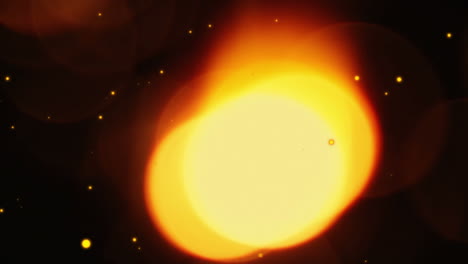 animación de manchas de luz y puntos dorados que caen sobre un fondo negro