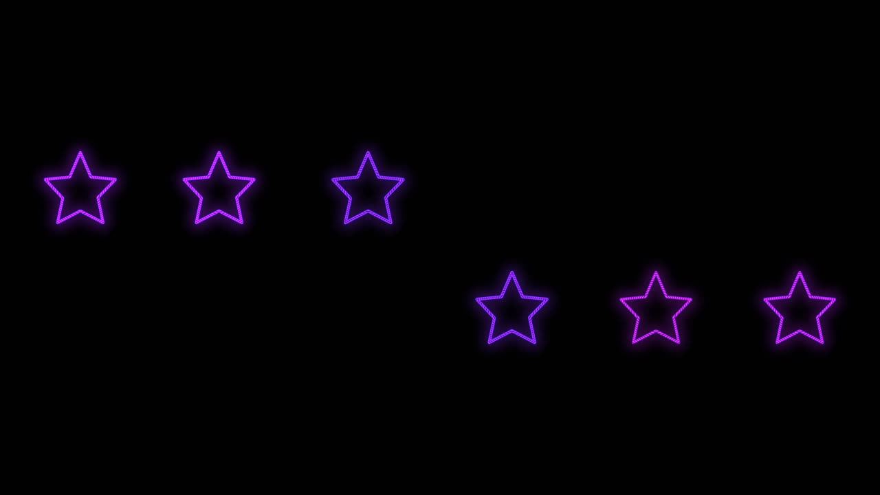 펄싱하는 네온 퍼플 라이트 1이 있는 별 패턴