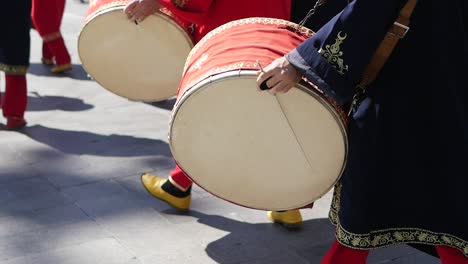 turkish drummers in traditional costume